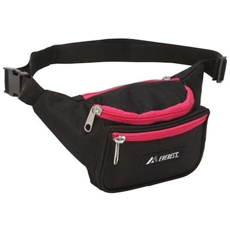 Everest Everest 044KD-BK-HPK Signature Waist Pack - Standard - Black-Hot Pink 044KD-BK/HPK